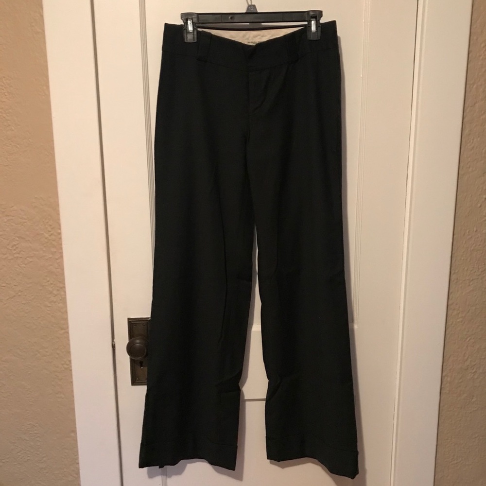 BR Black Wool Cuffed Dress Pants